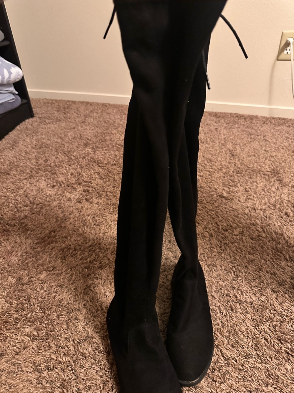 Black knee high boots